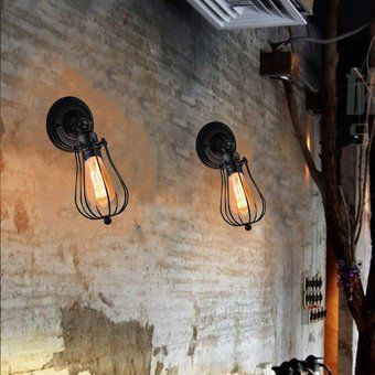 Vintage Luz Lámpara de Pared Industrial Ajustable Negro 