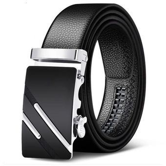 Cinturones De Cuero Con Hebilla Automática Para Hombre Cinturones Masculinos De Alta Calidad Negros Informales Para Jeans 