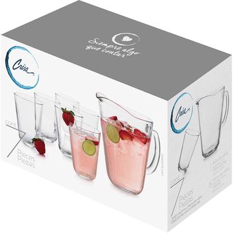 Juego De 6 Vasos De Vidrio Luna 390 Ml