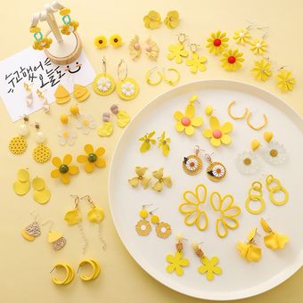Pendientes Geométricos De Flores Dulces De Avebien Femeninos 