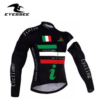 Conjunto de Jersey para bicicleta MTB Ropa para Ciclismo Ropa para Ciclismo Eyessee Ropa de Ciclismo profesional italiana #Long strap set Ropa térmica de invierno para Ciclismo 