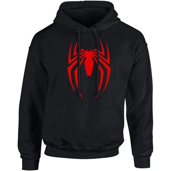 Buzo Hoddie logo Spiderman Av Fan Con Capota Para Ni o Negro y rojo