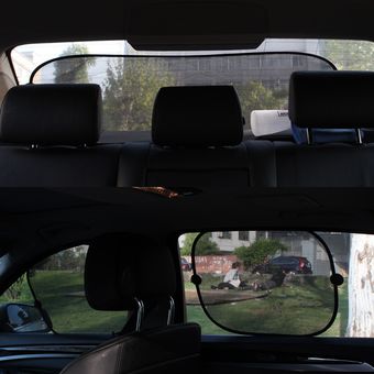 5pcs Shade neto de  de malla 3D fotocatálisis Ventana de Sun Visor Pantalla Parasol cortina cubierta de coches-2pcs lateral Visera de La ventana indiscreta 