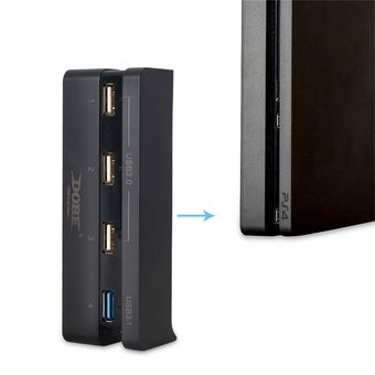 Hub USB 4 en 1 de alta velocidad,adecuado para Sony PlayStation 4 slim,consola PS4 Slim,accesorio controlador negro 