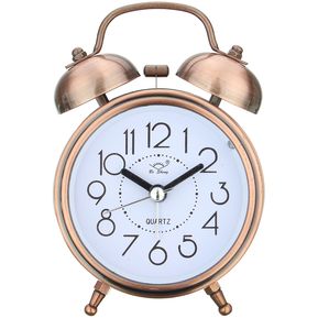 Reloj despertador clásico de metal silenci - Cobre bronce