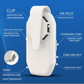 Wearable aire del ventilador del USB de la cara ventiladores portátiles Clip Aire acondicionado ventilador de refrigeración 