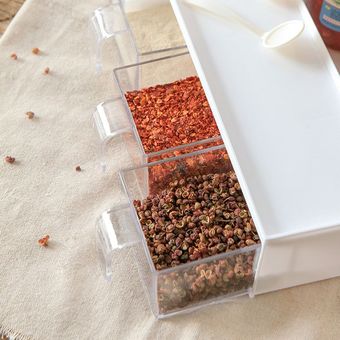 Cajón de caja del condimento de cocina multifunción Suministros condimento Box Set de cocina blanco 