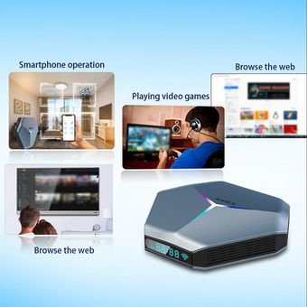 Caja de TV A95X F4 AMLOGIC S905x4 RGB Light WiFi Media Player Red Set-Top Box 