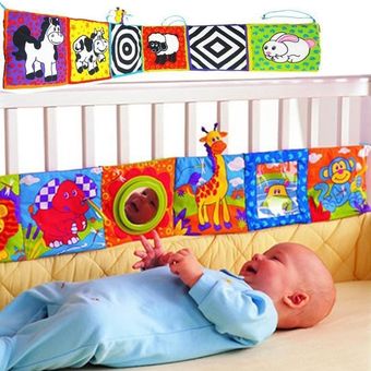Protector doble multitáctil para libros de bebé sonajero Decoración Para habitación de bebé juguetes para recién nacido parachoques para cama parachoques de tela para cuna valla para calmar al bebé 