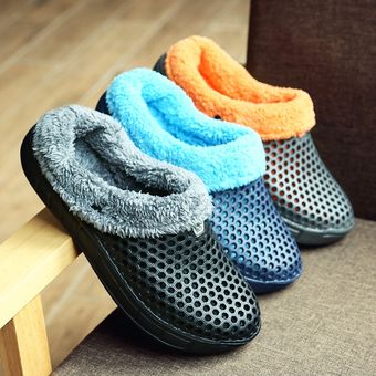 zapatos de invierno de piel Unisex #Grey Zapatillas STS para mujer calzado para jardín JUN zuecos de terciopelo sandalias cálidas para mujer zapatillas de Invierno para mujer 