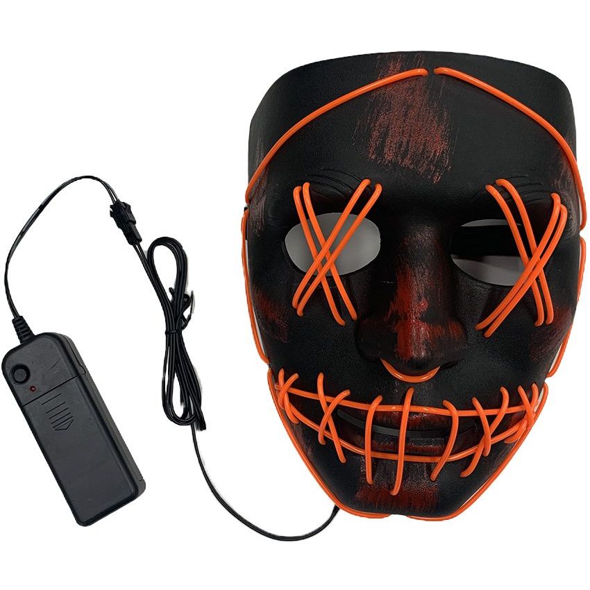 Mascarilla brillante de Halloween Terror de purga con sangre espesa la máscara de danza callejera LED