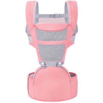 Ergonómico fular porta bebé mochila con canguro rosa 