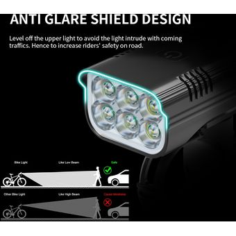 10000 mAh Bike Light Rainproof  LED Bicycle Light Bright Flashlight for Cycling Front  Rear Light 