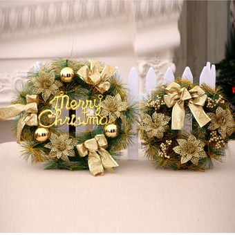Flor de Navidad anillo de ratán puerta de adorno decoration40cm 