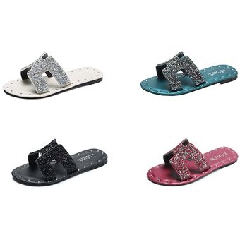 Summer Sequin Design Women Casual Summer Flat Slipper Flip Flaks Outsight Shoes 