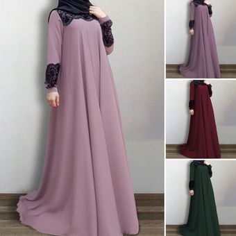 Remiendo flojo ZANZEA Mujeres Musulmanas de gran tamaño del cordón de oscilación Una línea Maxi Camisa de vestir ejercito verde 