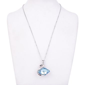 Crystal Swan Design Cadena Colgante Collar de Moda Cadena Partido Regalo Joyería 
