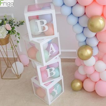 Baby Shower niño niña caja para Baby Shower transparente decoración bebé bautiz 