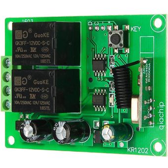 DC12V 2 canales Control remoto Motor de CC que invierte el módulo de relé del interruptor del controlador con control remoto 