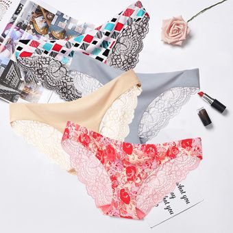 Calzoncillos De Encaje, 3 Piezaslote De Ropa Interior Sexy 