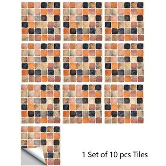 10 unidsset de mosaico de mármol de piso etiqueta de la pared de co.. 