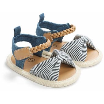 Zapatos de princesa con lazo para niñas sandalias antideslizantes de PU de alta calidad de verano de 0 a 18 meses 