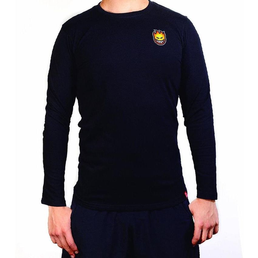 polera negra manga larga hombre