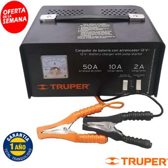 Cargador de 1 A para baterías de 6 y 12V, Truper, Cargador De