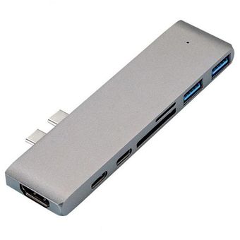 USB 3.1 Tipo-C Hub Para HDMI compatible con el adaptador USB 4K Thunderbolt 3 C Hub Hub 3.0 TF Lector PD ranura para MacBook Pro  Air 