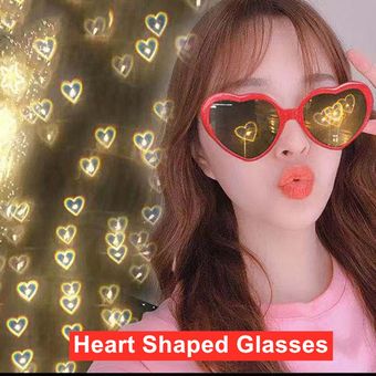Gaf forma corazón hombre mujer lentes efecto 