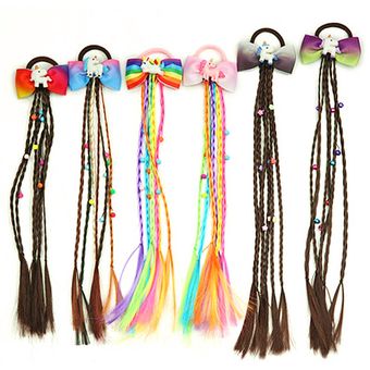 diadema con hueco para cola peluca giratoria Cinta elástica para el pelo para niña accesorios para el cabello tocado cuerda trenzada 