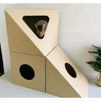 Gimnasio para gatos 2025 con cajas de carton