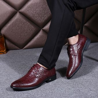 Circulo Casa de la carretera talento Formal señaló zapatos de cuero ocasionales de los hombres - Vino rojo |  Linio Colombia - GE063TB07T3SALCO