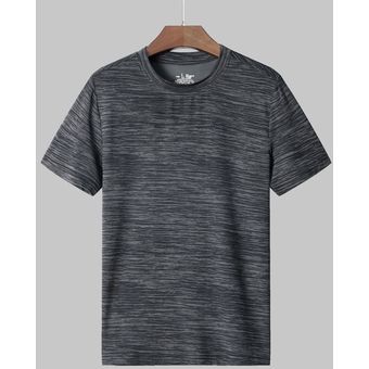 Ropa de exterior para hombre Top transpirable de secado rápido para Fitness correr y Deportes camiseta informal de verano con cuello redondo 