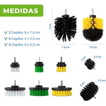 Set 4 Cepillos De 4 Pulgadas Para Taladro Para Limpieza Para Tapiz