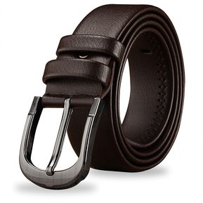 Vedicci Cinturon para Hombre. Fajo de Piel y Hebilla Metalica Classic Café