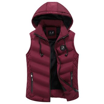 Lusuradamente grueso cálido chaleco sin mangas mujer chaqueta mujer invierno sól（#Red） 