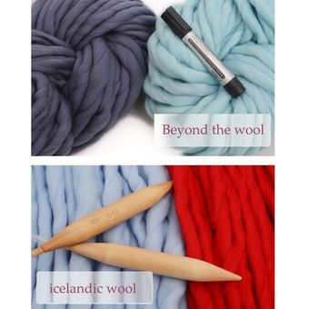 Mezcla de lana suéter grueso hilado teñido teje a mano Eco-Friendly Ice Bar Línea 