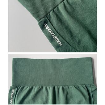 #Green Pantalones cortos deportivos de realce para mujer,sin costuras,de cintura alta,ajustados,co 