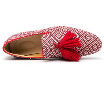Mocasines de ocio para hombre con borlas rojo 48 tamaño grande calzado zapatos sociales vestido de fiesta 