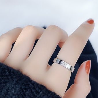 Anillo De Tornillo Cruzado Femenino Accesorios De Acero Oro 