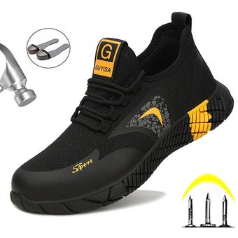 2021 nuevos zapatos de seguridad zapatos hombres zapatillas de deporte de trabajo de acero Indestructible del dedo del pie zapatos Anti-piercing botas de trabajo de los hombres de talla grande 48 