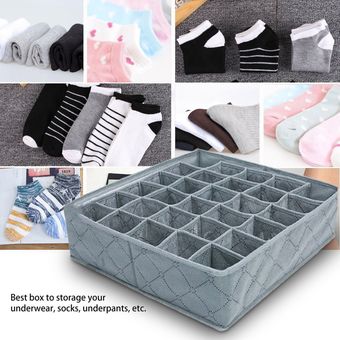 Carbón de leña 30 celular plegable de bambú ropa interior calcetines gaveta de almacenamiento joyero separada 