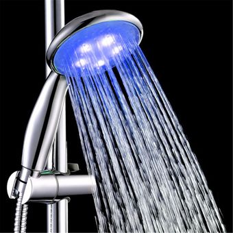 Cabeza de ducha colorida de mano con resplandor redondo brillante LED 