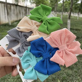 35 unidslote Nylon sólido lazos de cabello con Clip para las muchachas del bebé hecho a mano del pelo Clips Boutique pelo pasador broche accesorios para el cabello 