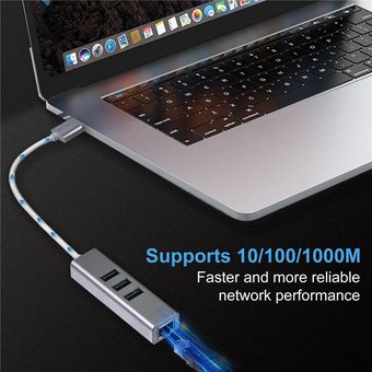 Lenovo y Raspberry tarjeta de red LAN RJ45 con 3 puertos USB 1000 para Macbook adaptador Ethernet 3,0 Gigabit 