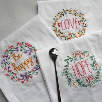Servilletas de mesa bordadas para Navidad accesorio de cocina de algodón absorbente para fiesta de boda servilletas de tela para el hogar toalla de té 