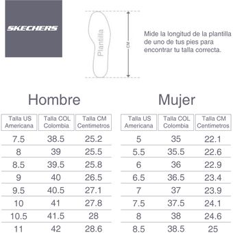 Tallas discount skechers colombia