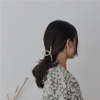 broches de perlas de gran tamaño para maquillaje accesorios para el cabello Pinzas de pinza del pelo acrílica Hyperbole para mujer pasadores de estilismo para el cabello 