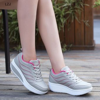 2019 diseñador blanco plataforma zapatillas Casual mujer Tenis Femenino cuñas cesta de calzado entrenadores mujeres（#White） | Linio - GE598FA1M9THXLMX
